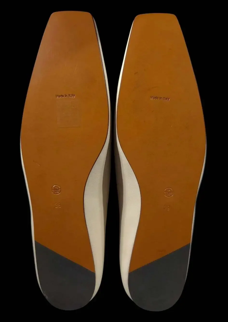 The Row Square Toe Pump US 9 EU 39 Off White Leather Flat Ballet Slipper $990